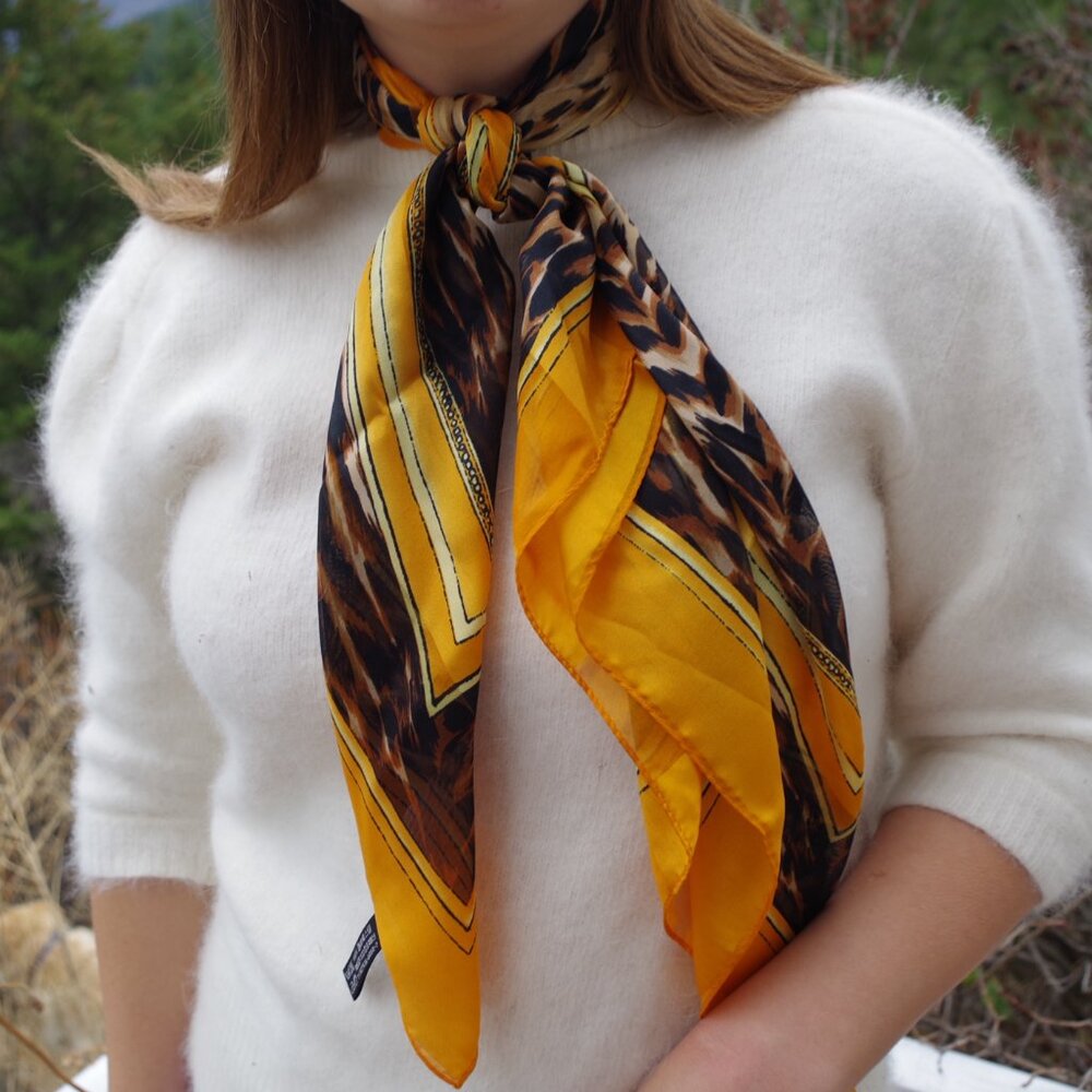 Pure Silk Scarf From Italy By Tino Cojura Jaguar